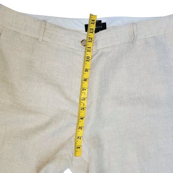 Talbots Windsor Curvy Wide Leg Linen Pants Women Trousers Size 16 Neutral Tan - Picture 8 of 13